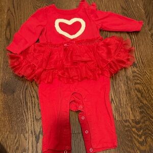 Cat & Jack Red Tulle Heart One-Piece